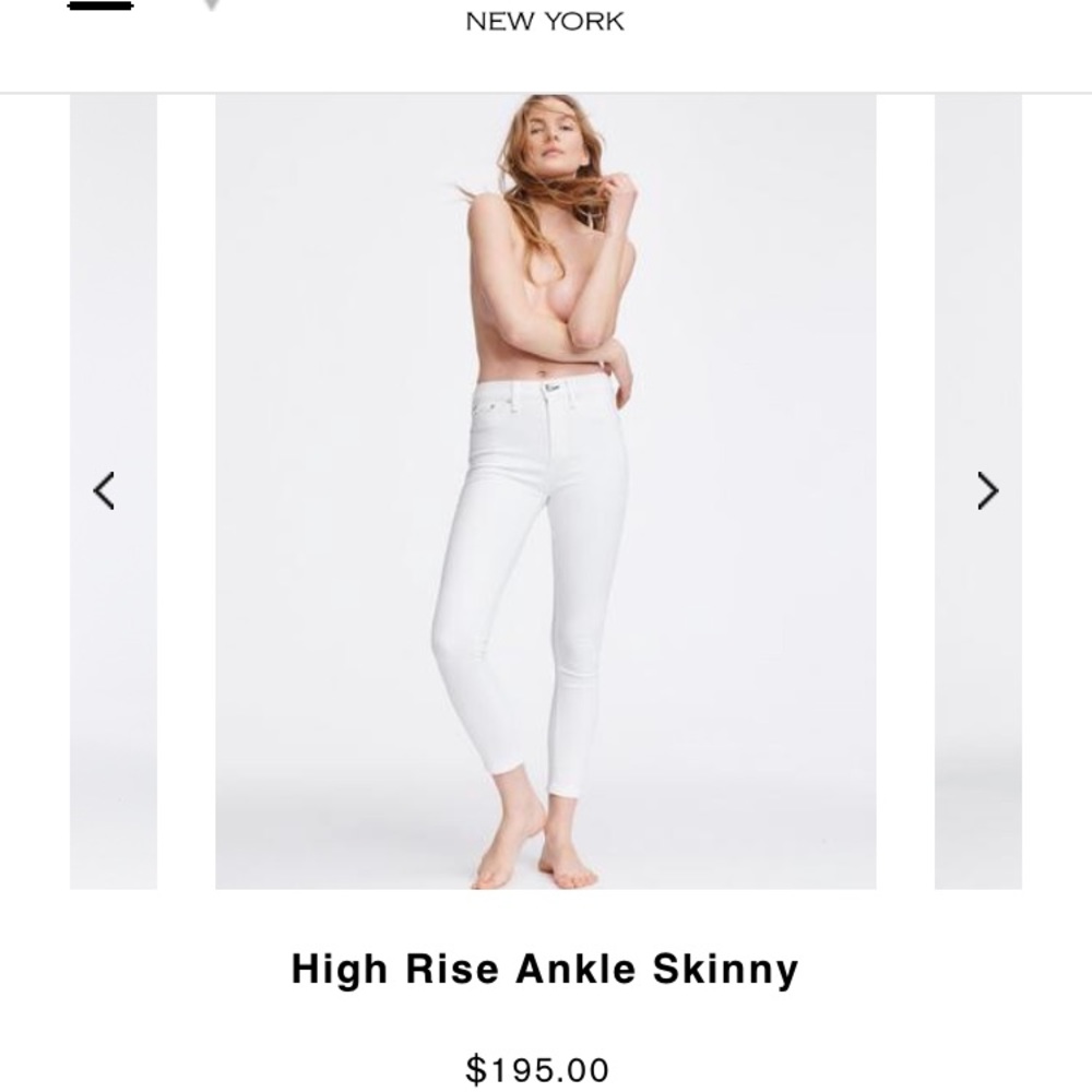 NWT rag & bone white high rise skinny jeans